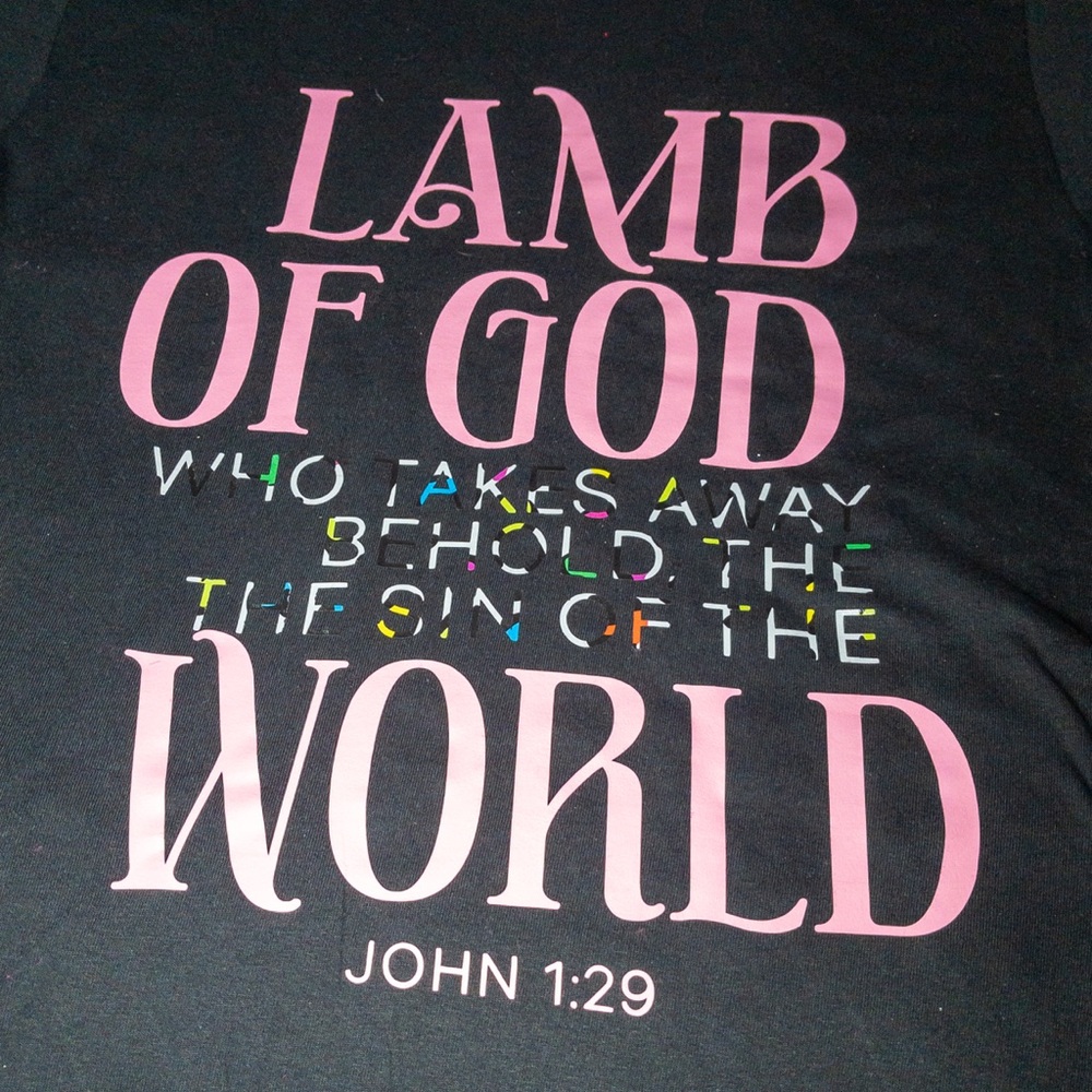 Black Shirt with Pink Text